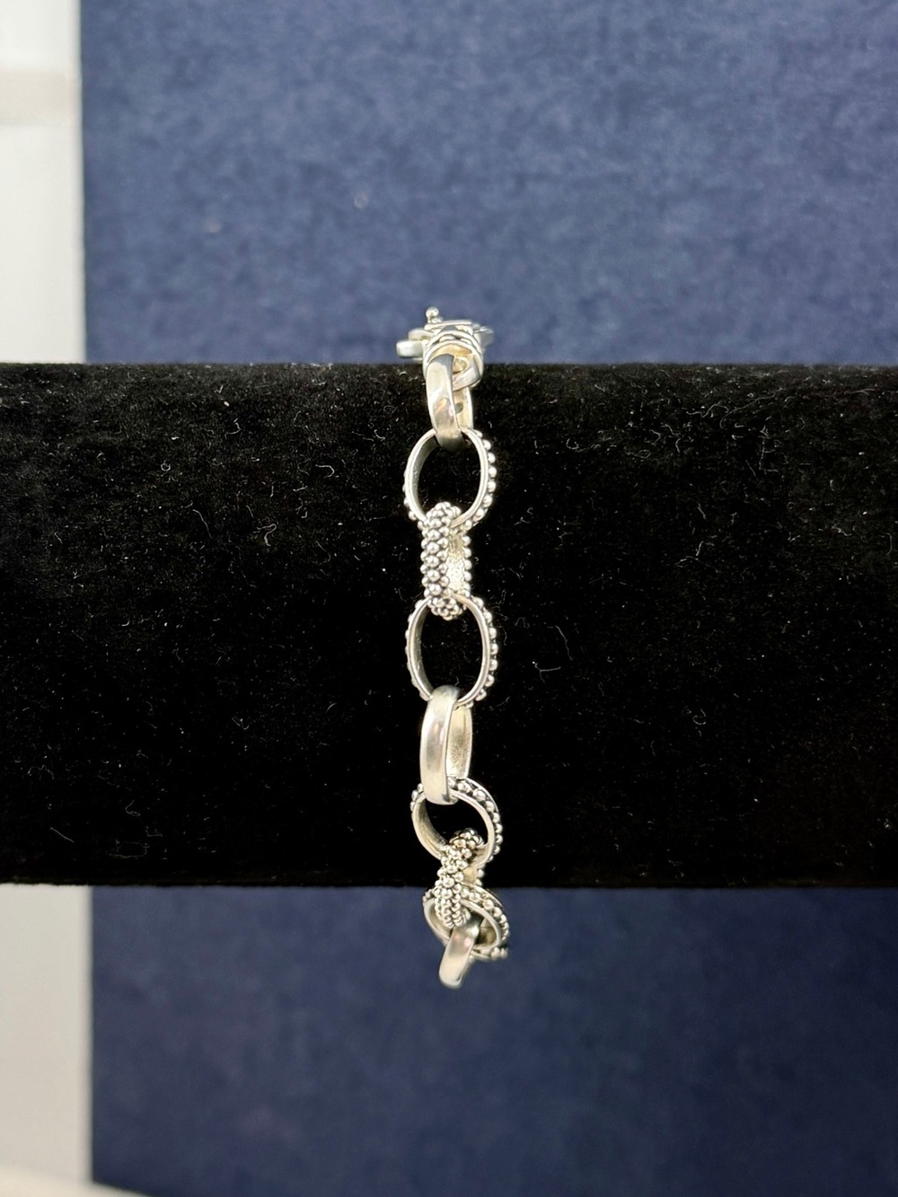 LAGOS Sterling Silver Caviar Bead Link Popcorn Beaded Dot Bracelet; 7.5” - Picture 6 of 13